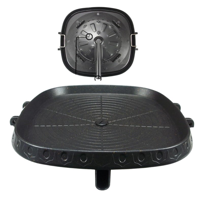 CHYIR Korean Style Square Grill Pan with Maifan Coated Surface,Non-stick Smokeless Barbecue Stovetop Plate for Indoor Outdoor BBQ - Image 5